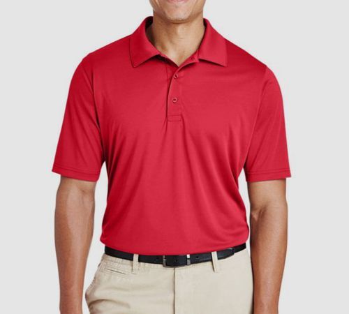$50 Jump Start Men's Red Short-Sleeve Ribbed Collar Polo Shirt Size L