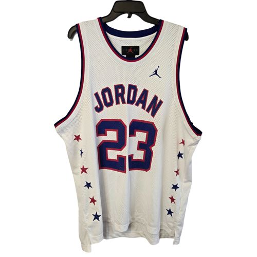 Air Jordan Jumpman 23 White Mesh Sleeveless Men's Basketball Jersey Size XL