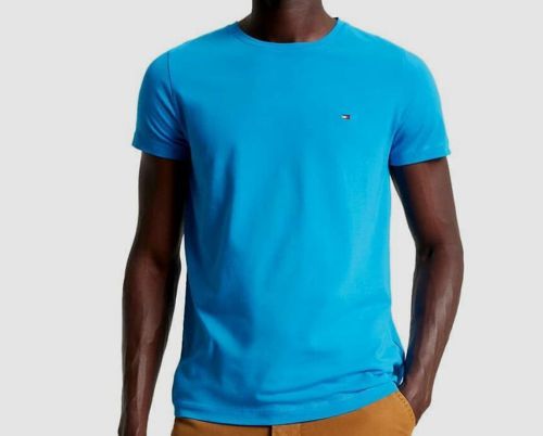 Tommy Hilfiger Men's Blue Stretch Cotton Slim-Fit T-Shirt Top Size S