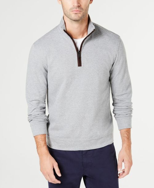 $214 Tasso Elba Men'S Gray Long-Sleeve Quarter-Zip Fleece Pullover Sweater 2xl