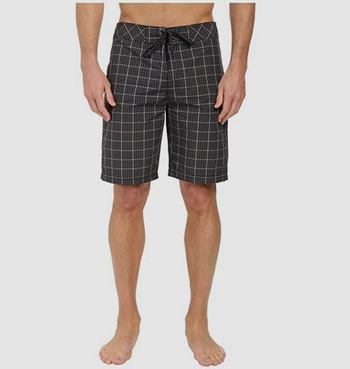 $69 prAna Men's Gray Plaid Drawstring El Porto Boardshorts Swimwear Size 28