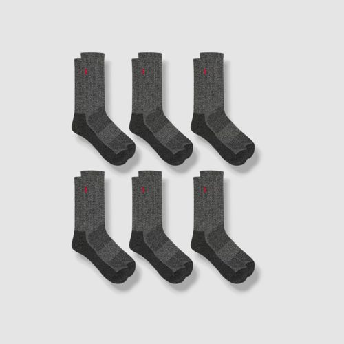 $29 Polo Ralph Lauren Men's Gray 6-Pair Athletic Pack Logo Crew Socks Shoe 6-12