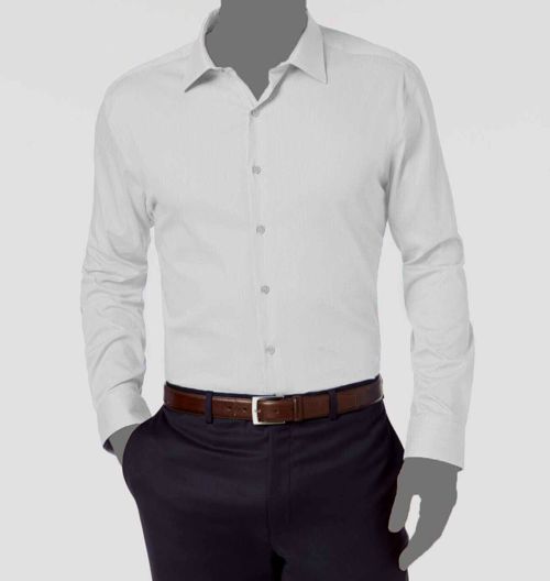 $60 Alfani Men Athletic-Fit White Textured Long-Sleeve Dress Shirt 14-14.5 32/33