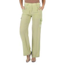Burberry Ladies Mist Green Silk Crepe De Chine Cargo Trousers, Size 4 (US 2)