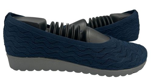 Skechers Women's Arch Fit Cleo Wedge Slip On Flats Navy WIDE Size:6.5 181N