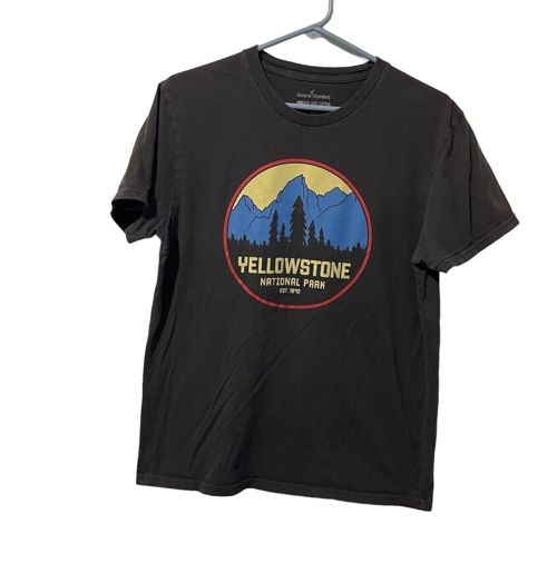 GENERAL STANDARD Men's Graphic T-Shirt Yellowstone National Park Grey M