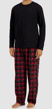 $65 Club Room Men's Black Classic Fit Lounge Pajama Set Fleece Sleepwear Size M