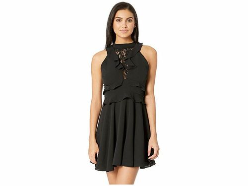 $150 BB Dakota Women's Black Crazy in Love Short LBD Ruffle Dress Size 4