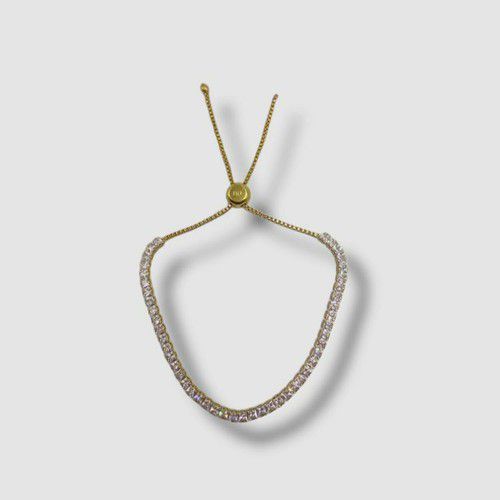 $145 Tai Women's Gold Cubic Zirconia Tennis Bolo Bracelet