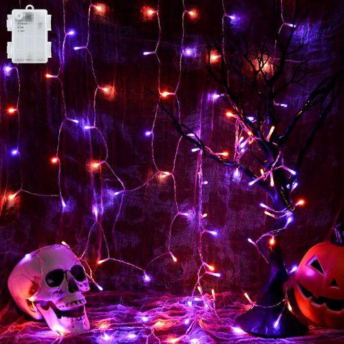 Battery-Operated Halloween String Lights with Timer, 30 LED, 9.8Ft