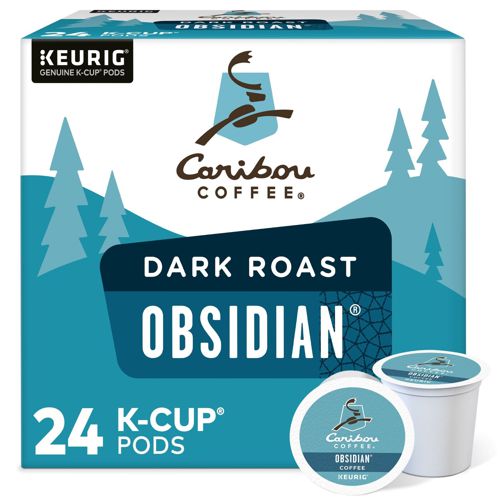 Caribou Coffee Obsidian K-Cups, Dark Roast, 24 Count