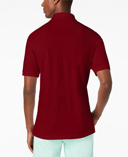 New $94 Club Room Men Regular-Fit Red Short-Sleeve Button Polo Top Dress Shirt L