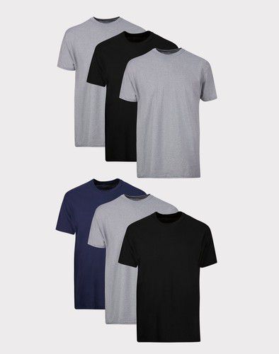 Hanes T-Shirt 6-Pack Men's ComfortSoft TAGLESS Crewneck Short Sleeve Tee Value