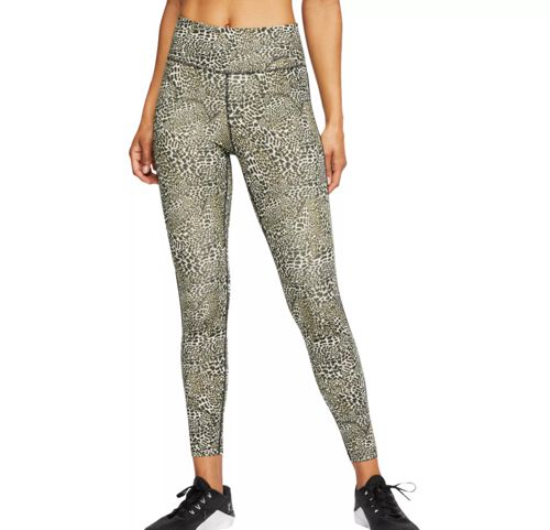 Nike Women's One Leopard Print Mid-Rise 7/8 Tights Size S