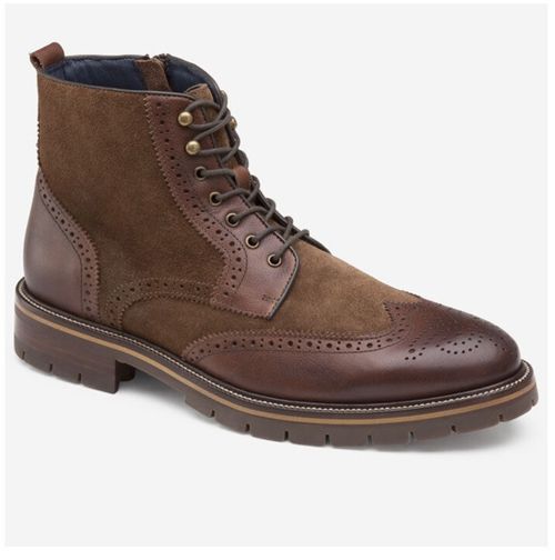 Johnston & Murphy XC Flex Cody Wingtip Zip Boots Mahogany Leather/Suede 20-5514