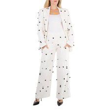 Jacquemus Ladies White & Black Criollo Polka Dot Pants, Brand Size 36 (US Size