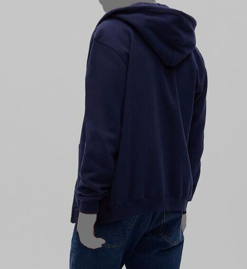 $61 Galaxy By Harvic Mens Blue Full-Zip Long Sleeve Hooded Fleece Sweater Size L
