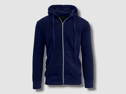 $61 Galaxy By Harvic Mens Blue Full-Zip Long Sleeve Hooded Fleece Sweater Size L