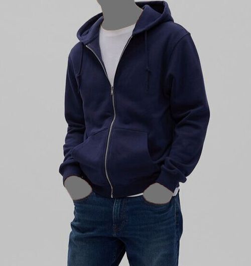 $61 Galaxy By Harvic Mens Blue Full-Zip Long Sleeve Hooded Fleece Sweater Size L