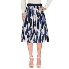 DOLCE & GABBANA SKIRT PAINT BRUSH STROKE FULL WHITE BLUE COTTON $895 IT 40 US 4