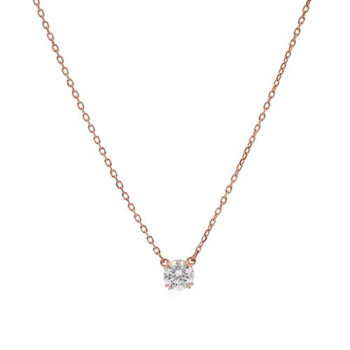 Swarovski Rose Gold-Tone Plated White Round Cut Constella Pendant Necklace