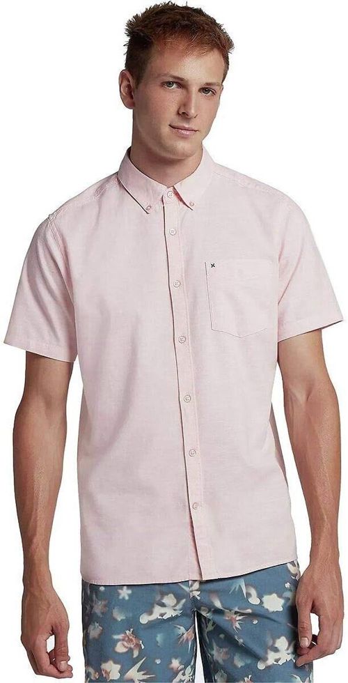 Hurley One and Only 2.0 Short Sleeve Woven Shirt Artic Punch Button Down Size M