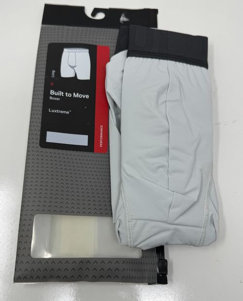 Lululemon Men's Built To Move Boxer Brief  VPOR   Size S  7" inseam Vapor Black