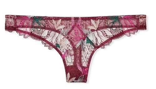 VICTORIAS SECRET LUXE LINGERIE VERY SEXY FLORAL EMBROIDERED THONG PANTY XS S M L