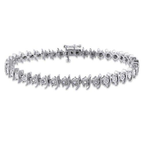 AMOUR 1/2 CT TW Diamond Tennis Bracelet In Sterling Silver