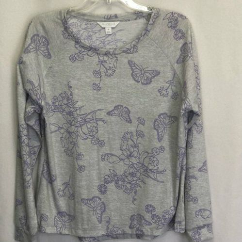Charter Club Super-Soft Knit Pajama Top Only Flutt Butterfly  Size XXXL