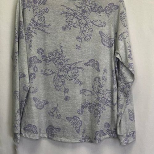 Charter Club Super-Soft Knit Pajama Top Only Flutt Butterfly  Size XXXL