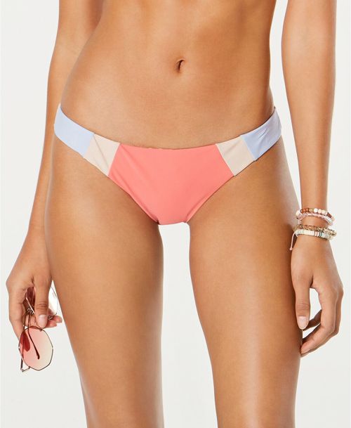 Hula Honey Juniors' Colorblocked Cheeky Hipster Bottoms Size XL MSRP $20