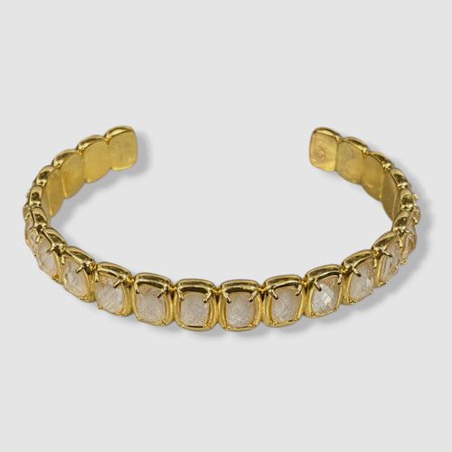 $531 IVI Women's 24k Gold Plated Sterling Silver Toy Cuff Bracelet Size XS