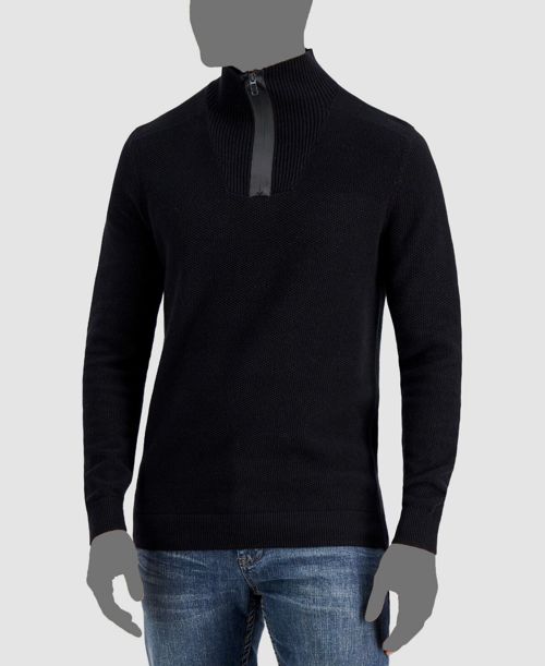 $60 Alfani Men's Black Quarter-Zip Long Sleeve Sweater Size Large