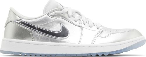 [FD6848-001] MENS AIR JORDAN RETRO 1 LOW GOLF 'GIFT GIVING PACK' - METALLIC SILV