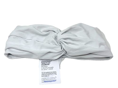 Lululemon Nulu Ribbed Twist Front Headband One Size NMBS Light Gray