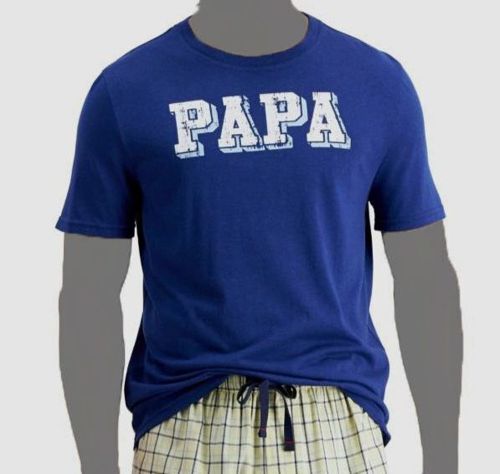 $27 Club Room Men's Blue Papa Graphic Short Sleeve T-shirt Sleepwear Size XL