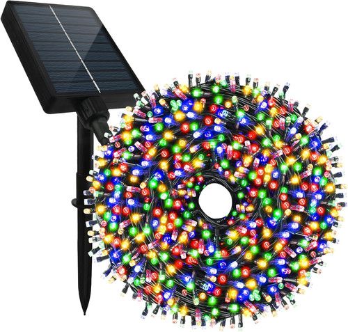 164Ft 500 LED Solar Christmas Lights with Remote and Timer - Multi-Color