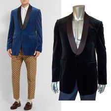 GUCCI JACKET MENS BLACK VELVET TUXEDO DINNER BLAZER w SATIN LAPEL $3,550 50 / L