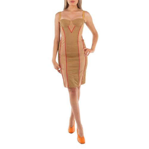 Burberry Ladies Camel Alanis Corset Mini Dress