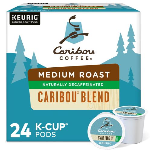 Caribou Blend Decaf Coffee K-Cups, Medium Roast, 24 Count