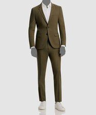 Hugo Boss Men's Green Solid Extra Slim-Fit 2-Piece Jacket Pants Suit Size 38S