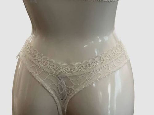 $70 Epure Lise Charmel Women White Dentelle Etoile Lace Thong Panties Size S