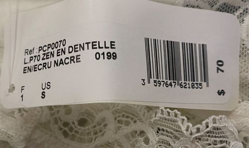 $70 Epure Lise Charmel Women White Dentelle Etoile Lace Thong Panties Size S
