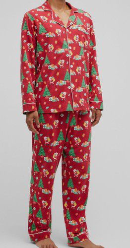 Bed Head Men's Red Button Holiday Christmas Pajama Set Sleepwear Size L
