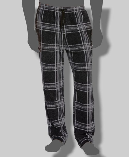 $44 Perry Ellis Men's Black White Buffalo Microfleece Pajama Pants Sleepwear M
