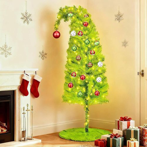 5.2Ft Grinch Christmas Tree with 25 Ornaments, 150 LED Lights & Remote Control