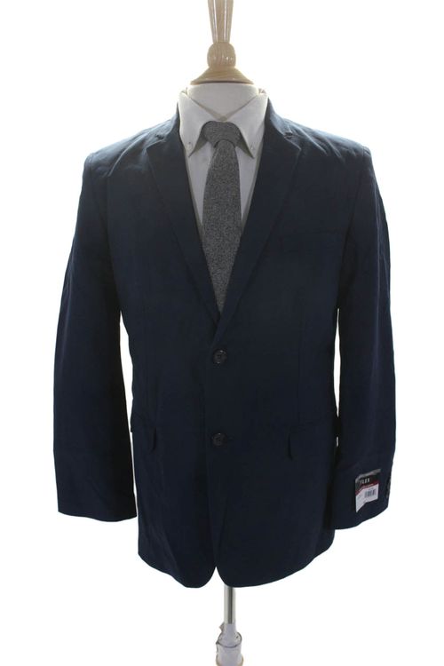 Van Heusen Mens Long Sleeve No Vent Two Button Blazer Navy Blue Size 20 Husky