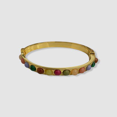 Mignonne Gavigan Women's Gold Petra Gold-Tone Semi-Precious Stone Cuff Bracelet