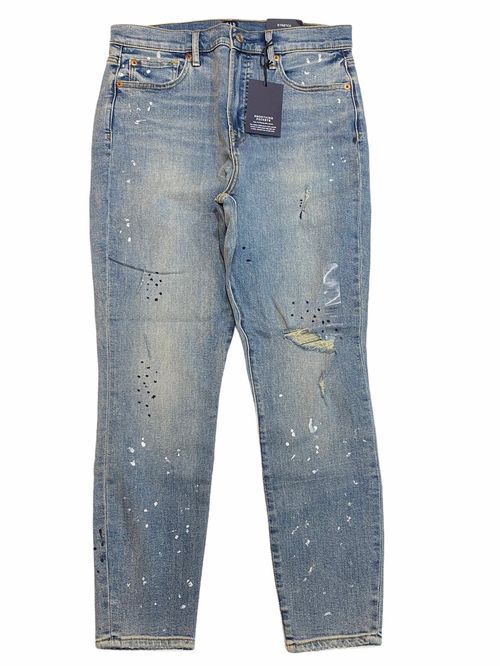NWT GAP High Rise True Skinny Ankle Jeans 12/31R Lighter Wash Distressed #519349